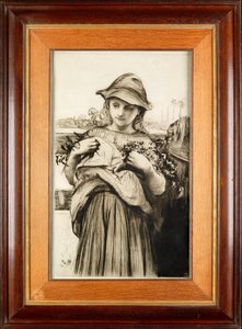 A Girl with Flowers by Hubert von Herkomer