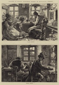 Sketches of Musical Instrument Makers at Mittenwald, Germany