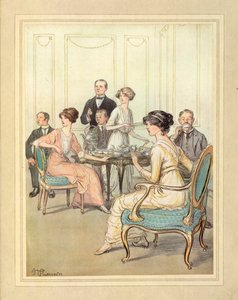 Having tea, from 