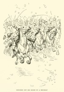 Knocked Off His Horse by a Brickbat by Hugh Thomson