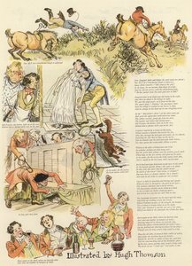 Series of illustrations depicting the Hollydale Hunt