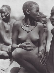 Africa: Nuer Girl Wearing Giraffe-Hair Necklace