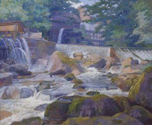 River Weir with Mill, Klam near Grein