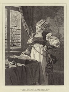 A Saxon Housewife in the Middle Ages by Hugo Vogel