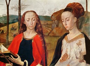 Saint Margaret and Saint Mary Magdalene (detail from the Portinari Altarpiece) by Hugo van der Goes