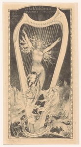 Maria Malibran before harp by Huib Luns (signed by artist)