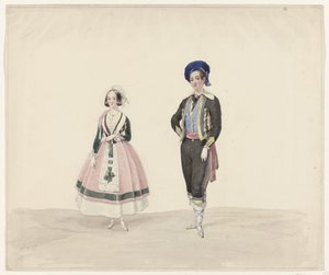 Man and Woman in Historical Costume, 1841