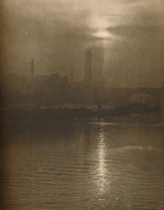 Mists of a London Evening on the Surrey Shore by Waterloo Bridge by Huson