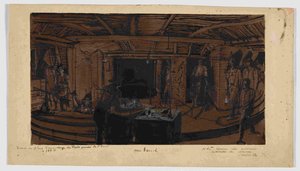 In the background, the miners