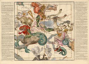 Vernal Equinox, Plate 2 from Globi coelestis in tabulas planas redacti descriptio by Ignace Gaston Pardies