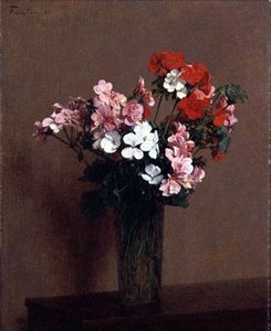 Geraniums by Ignace Henri Jean Fantin Latour
