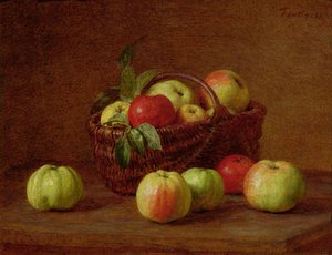 Apples in a Basket and on a Table