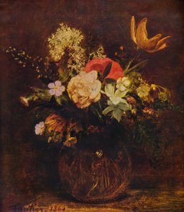 Bowl of Flowers by Ignace Henri Jean Fantin Latour