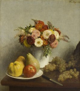 Flowers and Fruit, 1865 by Ignace Henri Jean Fantin Latour