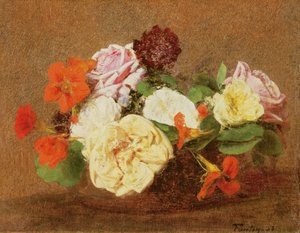 Roses and Nasturtiums in a Vase, 1883