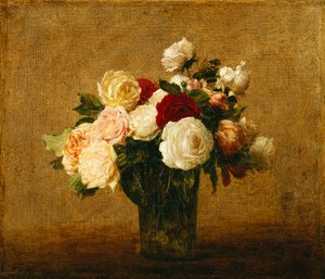 Roses in a Glass Vase