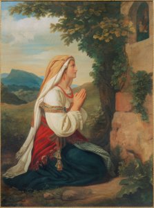 Praying Italian Woman near Rome