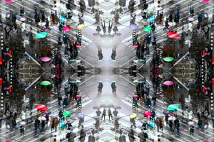 Colorful Umbrellas City Symmetry by Igor Shrayer