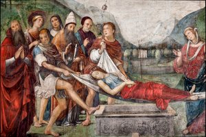 The Funeral of St. Cecile (detail) by Il  Francia