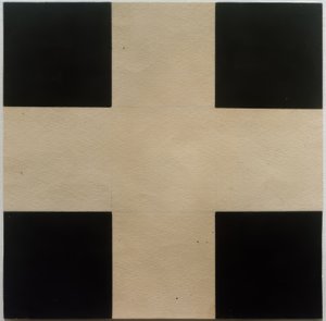 White Cross on Black Background