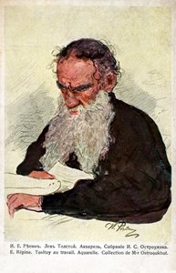 Leo Tolstoy at work