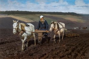 Leo Tolstoy Laboring by Ilya Efimovich Repin
