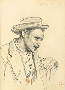 Man with a Hat in Profile