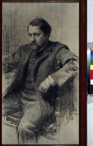 Portrait of the Painter Valentin Aleksandrovitch Serov (1865-1911) - Drawing by Ilya Yefimovich Repin (1844-1930)