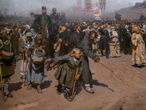 Religious Procession in the Kursk Province (detail) by Ilya Efimovich Repin