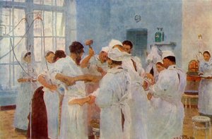 Surgeon Yevgeni Vasilyevich Pavlov in the Operating Theatre