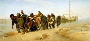 The Boatmen on the Volga by Ilya Efimovich Repin