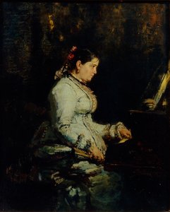 Woman at a Grand Piano by Ilya Efimovich Repin