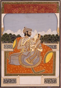 A couple embrace on a terrace by Indian School