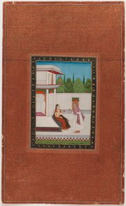 A lady and her elderly servant by Indian School