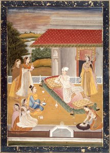 A Prince Smoking by Indian School