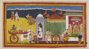 Sumantra Arrives at the Palace (detail) by Indian School