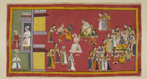Dasaratha Had Previously Ordered Sumantra to Summon His Queens and All His Wives, Who Now Surround the King When Sumantra Brings the Exiles in to Make Their Farewells. Dasaratha Tries to Persuade Rama Not to Go to the Forest by Indian School