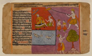 Balarama Pulling Hastinapur toward the Ganges, Page from a Bhagavata Dasamskanda Series