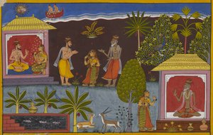 Bharadvaja gives his daughter to Vishravas, who fathers Vaisravana by Indian School