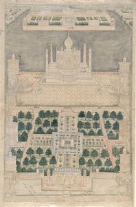 Bird’s Eye View of the Taj Mahal at Agra, 1790-1810 by Indian School