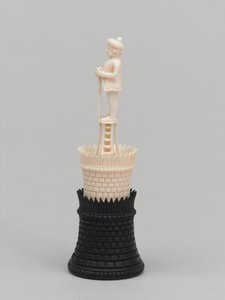 Black Rook, Chess Piece, India, 1820 circa by Indian School