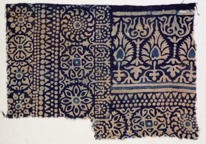 Block-printed textile fragment, Indian by Indian School