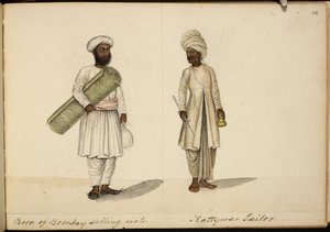 Bohori Mat-Seller; Kathiawar Tailor by Indian School
