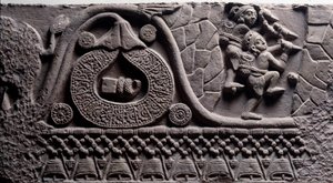 Construction of a Cave (relief on the Baruth Stupa) by Indian School