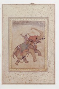 Elephant and Mahout (Elephant Driver), ca. 1595-1600 by Indian School