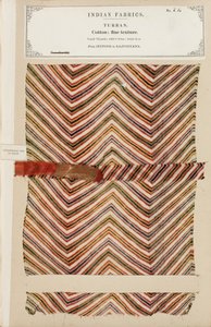 Fine cotton turban sample from Jeypoor in Rajpootana, from The Collection of the Textile Manufacturers of India, by John Forbes Watson, published in 1866