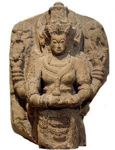 Hinduism: stele dedicated to the goddess Devi. 15th century From the island of Java by Indian School