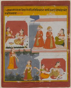 Illustration from a Manuscript of the Bihari Satasai, Early 18th Century by Indian School