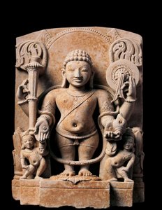 Indian Art: Divinity Vishnu. High relief. 10th century. From Meerut by Indian School