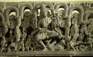 Lintel Depicting The Trinity: Siva, Brahma and Vishnu, Warangal, Kakatiya by Indian School